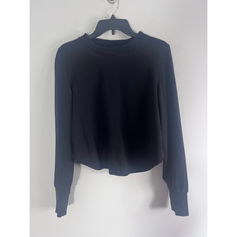 Sweaty Betty Black Ruched Open Back Sweatshirt Long Sleeve SB8939 Size M